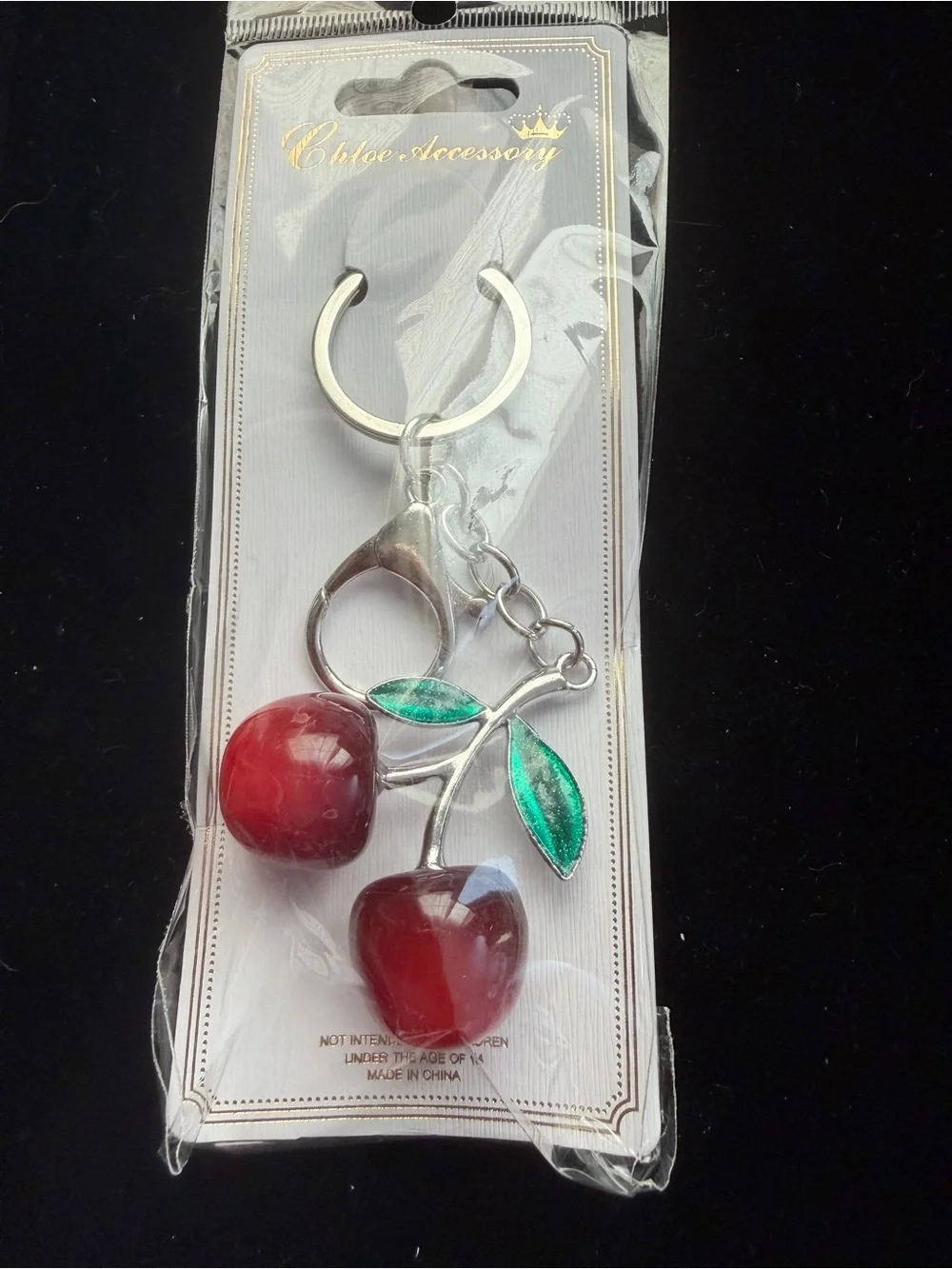 NWT Cherry Keychain Red Resin Fruit Charm Bag Charm Purse Accessory Cute Kawaii